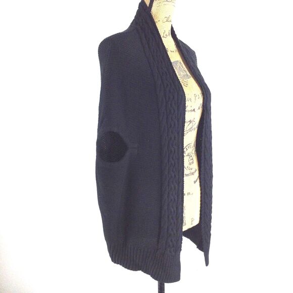 NWT The Limited Cardigan XS Black Chunky Knit Trim Slouchy Oversize Sweater $70 - Picture 2 of 6